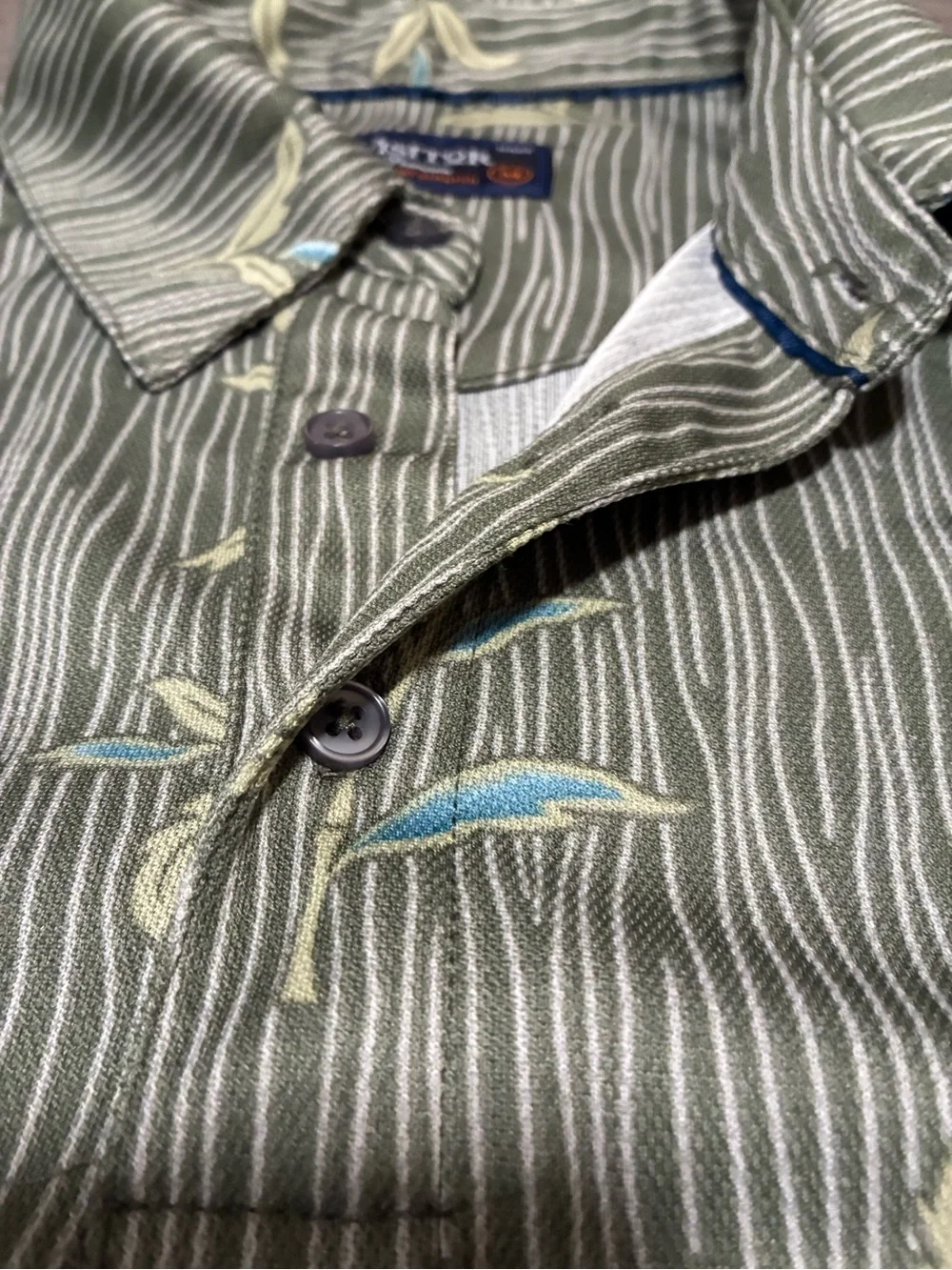 Olive Green Printed Polo Shirt